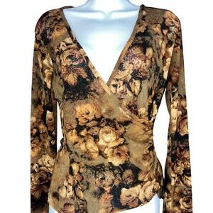 Karen Kane Lifestyle 90s Romcom Y2K Brown Floral Whimsical Romantic Boho L